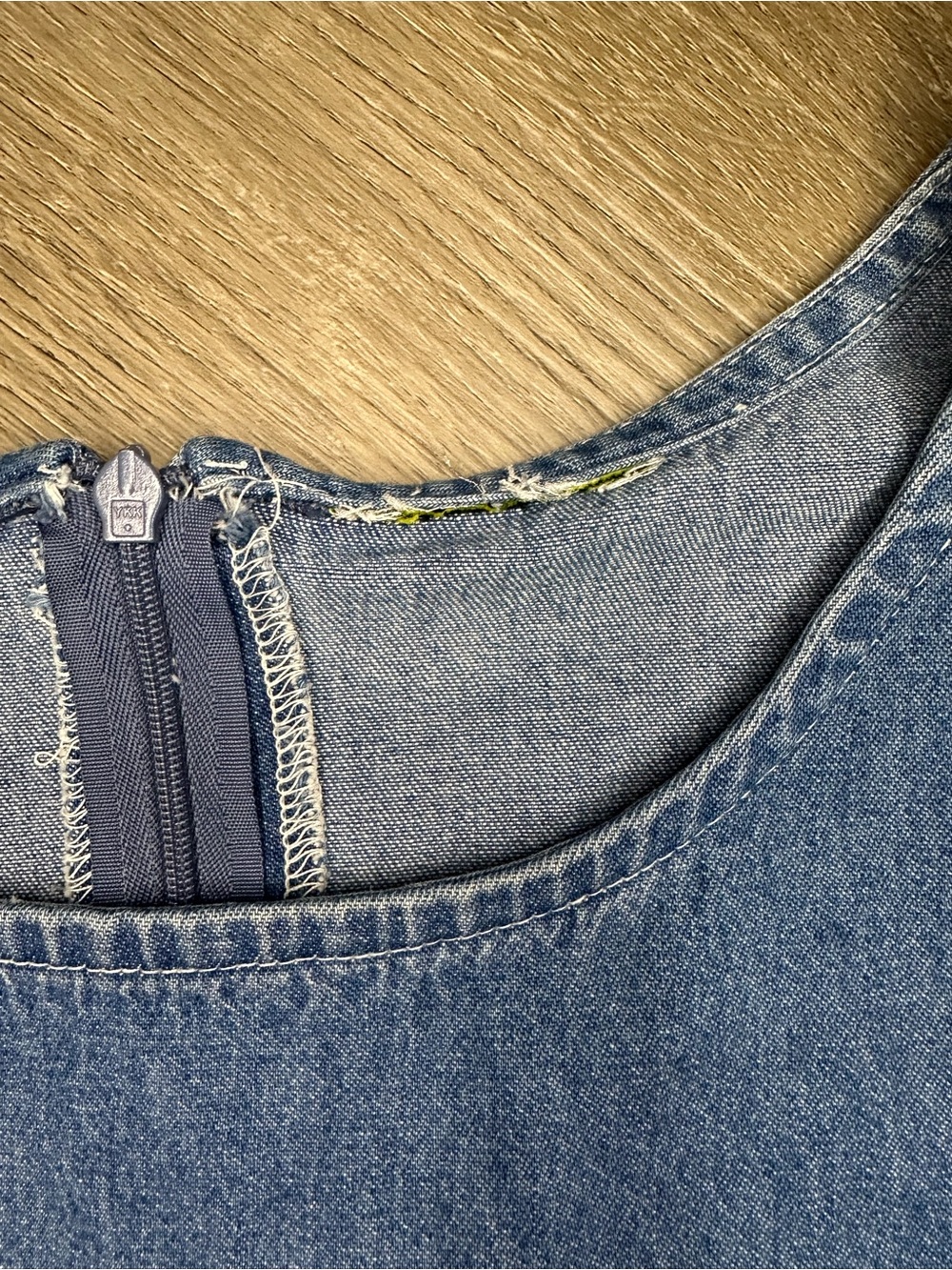 Vintage 1980s Sleeveless Midi Denim Dress | M/L - Picture 4 of 5